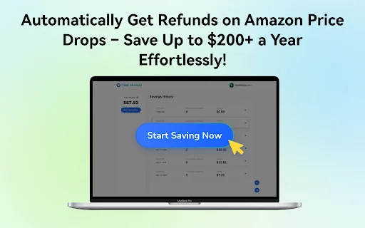 Task Monkey: Recupera dinero de tus compras en Amazon – Extensión - Screenshot 1