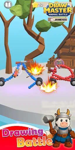 Descargar Draw & Smash Animal Cars 3D – Batallas de Coches - Screenshot 1