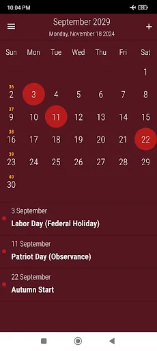 Descargar US Calendar 2026: Calendario con Festivos y Recordatorios - Screenshot 7
