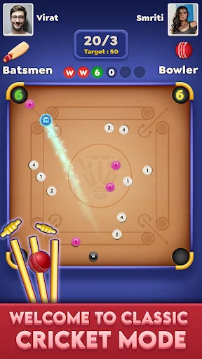 Descargar Carrom Cricket: El Mejor Juego de Mesa y Discos Online - Screenshot 1