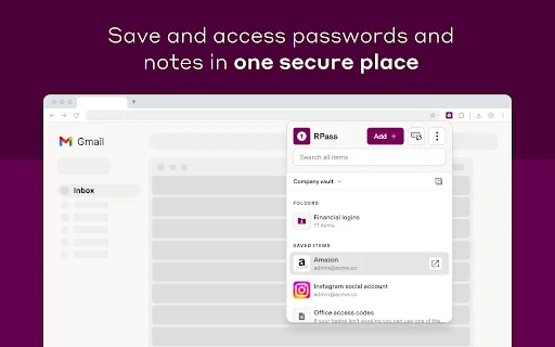 Descarga RPass: Gestión de Contraseñas Segura para Empresas - Screenshot 1