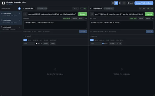PieSocket: El Mejor Cliente de Pruebas WebSocket y SocketIO - Screenshot 3