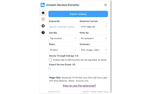 Amazon Reviews Extractor: Descarga Reseñas a CSV Gratis - Screenshot 2