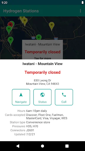 Hydrogen Stations USA: Localizador de Hidrógeno para tu Vehículo - Screenshot 6