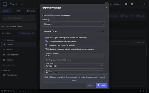 Discrub: Gestiona, Exporta y Limpia tus Mensajes de Discord Gratis - Screenshot 2