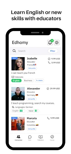 Edhomy Platform: Aprende Idiomas con Profesores Nativos – Descarga - Screenshot 1
