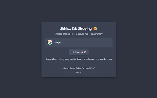SleepyTabs: Optimiza la Memoria RAM y Acelera tu Navegador - Screenshot 1