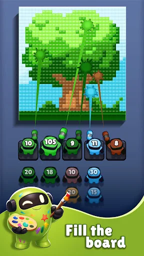 Descarga Pixel Pop! – Crea arte pixelado con disparos de color - Screenshot 1