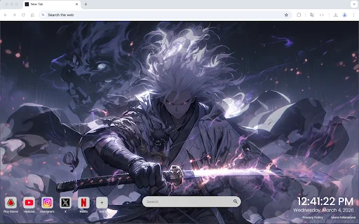 Dragon Samurai Anime Boy: Fondo de Pantalla HD para Chrome - Screenshot 3