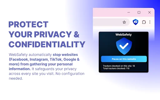 WebSafety: Bloqueador de Rastreadores y Privacidad Total - Screenshot 1