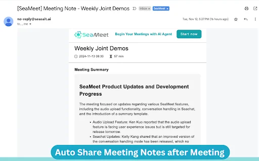 SeaMeet: Transcripción y Notas IA para Google Meet | Descarga Gratis - Screenshot 5