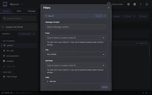 Discrub: Gestiona, Exporta y Limpia tus Mensajes de Discord Gratis - Screenshot 3