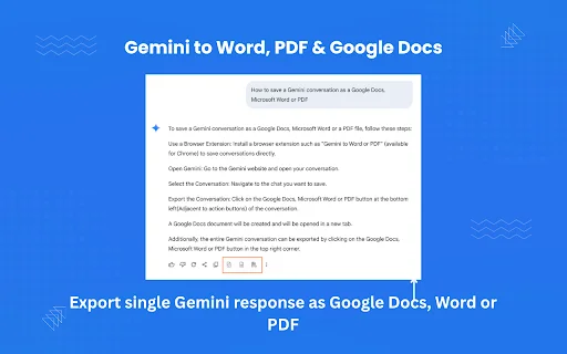 AI Chat to Word, PDF y Google Docs: Exporta Gemini Fácilmente - Screenshot 2