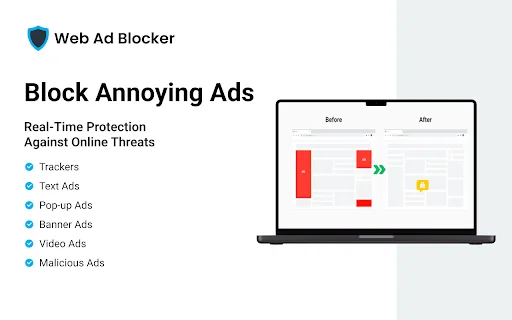 Web Ad Blocker: Bloqueador de Anuncios y Rastreadores | Descarga Ya - Screenshot 1
