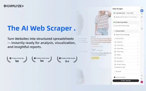 Capalyze: Web Scraper IA para Excel – Extracción de Datos Fácil - Screenshot 1