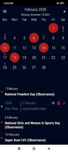 Descargar US Calendar 2026: Calendario con Festivos y Recordatorios - Screenshot 11