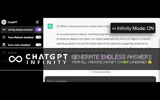 ChatGPT Infinity: Genera respuestas infinitas en Chrome - Screenshot 1