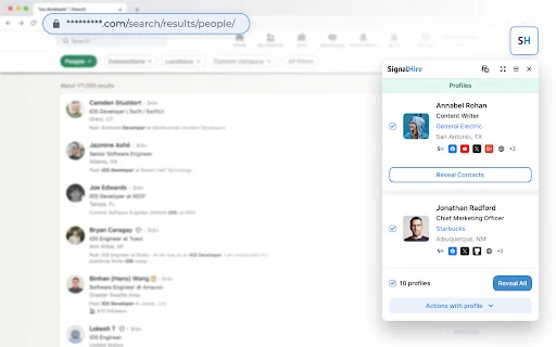 SignalHire: Encuentra correos y teléfonos verificados en segundos - Screenshot 2