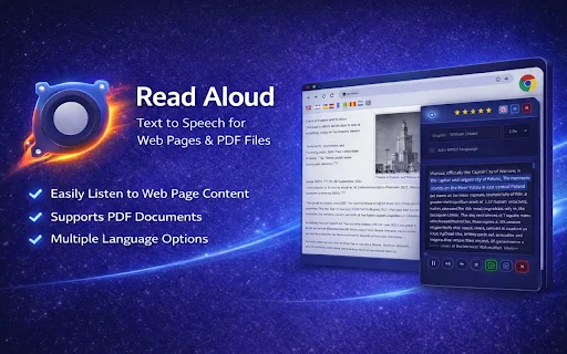 Read Aloud: Extensión Chrome de Texto a Voz para Leer Páginas - Screenshot 1