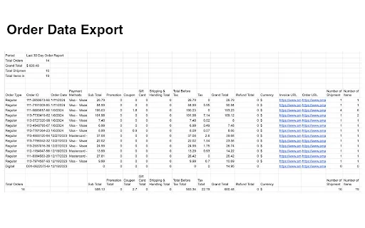 OrderPro: Exporta tu historial de pedidos a Excel y Google Sheets - Screenshot 3
