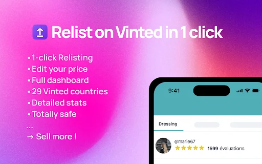 Relisted: Publica tus artículos de Vinted al instante y vende más - Screenshot 1