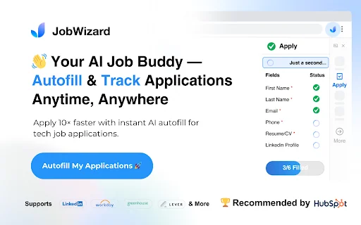 JobWizard: Autorellena Aplicaciones y Encuentra Empleos con IA - Screenshot 1