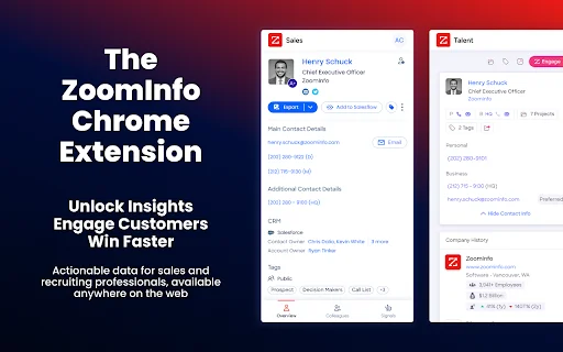 ZoomInfo Chrome Extension: Datos B2B y Contactos en tu Navegador - Screenshot 1