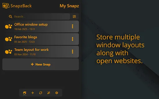 SnapzBack: Gestiona tus ventanas y pestañas de Chrome | Descarga - Screenshot 1