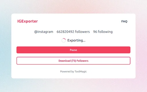 IExporter: Exporta Seguidores de Instagram a Excel y CSV Fácil - Screenshot 2