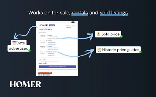 Homer: Extensión para analizar propiedades en Australia – Descarga gratuita - Screenshot 3