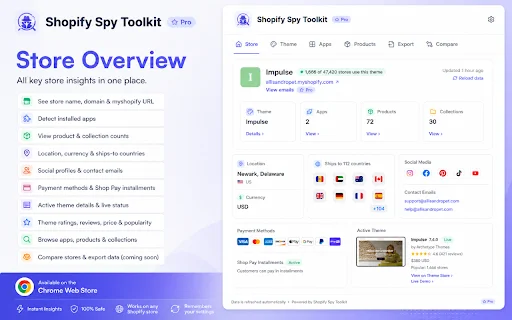 Shopify Spy Toolkit: Detecta Temas y Apps de Shopify – Instala Ya - Screenshot 1