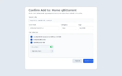 Add Remote Torrent: Gestiona tus descargas desde el navegador - Screenshot 2