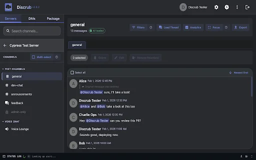 Discrub: Gestiona, Exporta y Limpia tus Mensajes de Discord Gratis - Screenshot 1