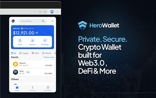 Hero Wallet: La Billetera Cripto Multicadena Más Segura y Privada - Screenshot 1