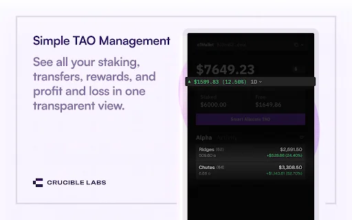 Crucible Wallet: La mejor billetera TAO para staking inteligente - Screenshot 3