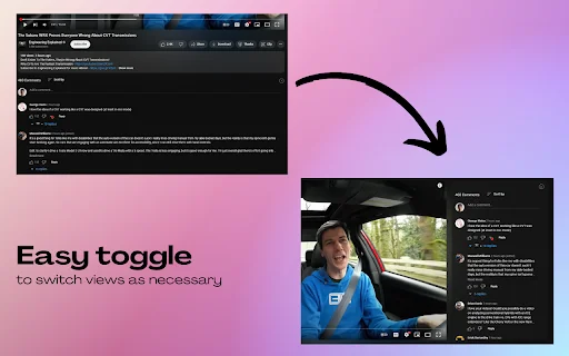 Sidesy: Lee comentarios de YouTube en la barra lateral – Descarga - Screenshot 3