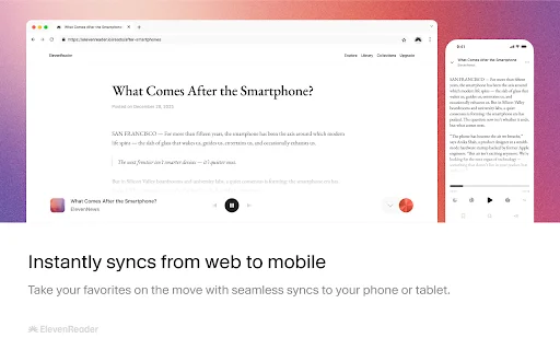 ElevenReader: La mejor extensión de texto a voz para Chrome - Screenshot 4