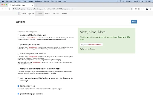 Table Capture: Exporta tablas web a Excel y Google Sheets - Screenshot 3