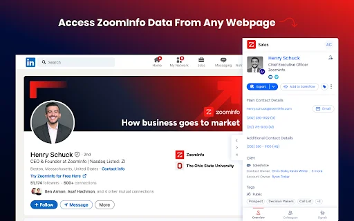 ZoomInfo Chrome Extension: Datos B2B y Contactos en tu Navegador - Screenshot 2