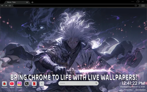 Dragon Samurai Anime Boy: Fondo de Pantalla HD para Chrome - Screenshot 2