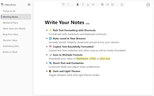 Notebook: Notas Rápidas y Simples – El Mejor Block de Notas Online - Screenshot 1