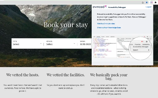 Evinced Dev Debugger: Optimiza la Accesibilidad Web Fácilmente - Screenshot 1