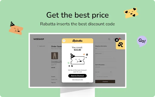 Rabatta: Ahorra dinero con códigos de descuento automáticamente - Screenshot 3
